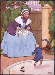 La dama fece un inchino, il cane fece un inchino, la dama disse il tuo servitore, il cane disse-bau-bau